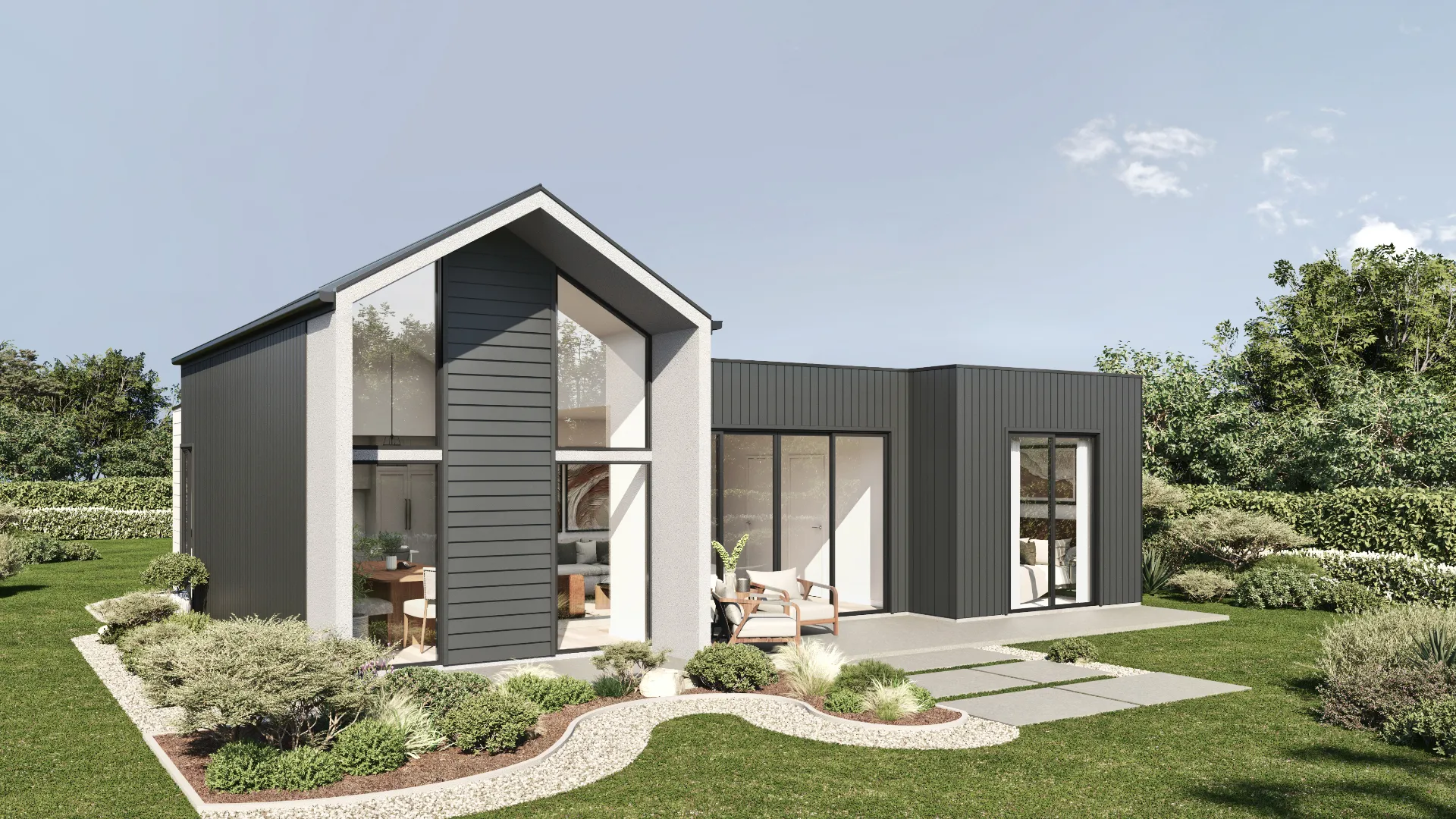 Exterior Visualisation example — barn style melrose residence