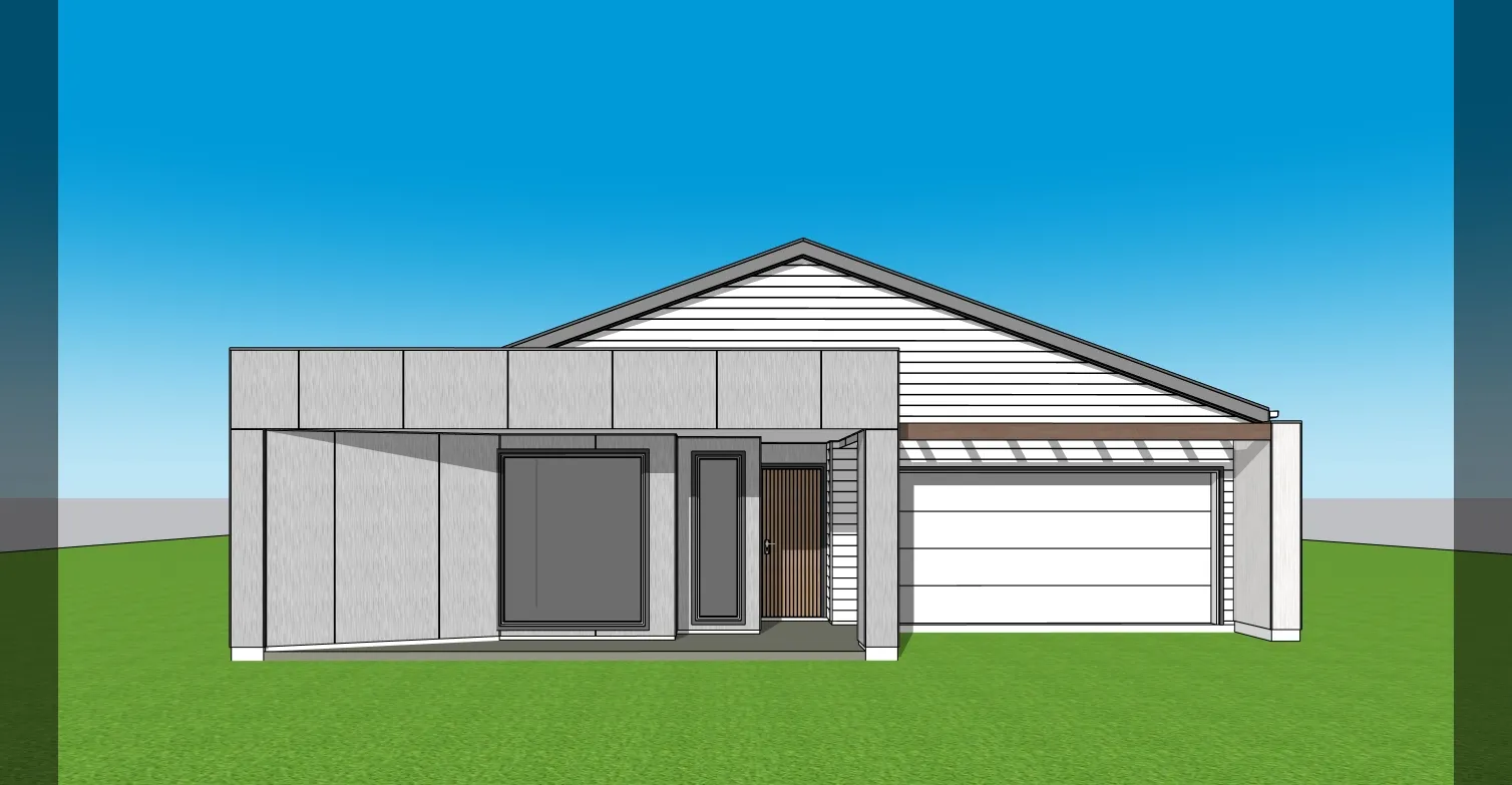 Exterior Visualisation example — box modern charlemont residence